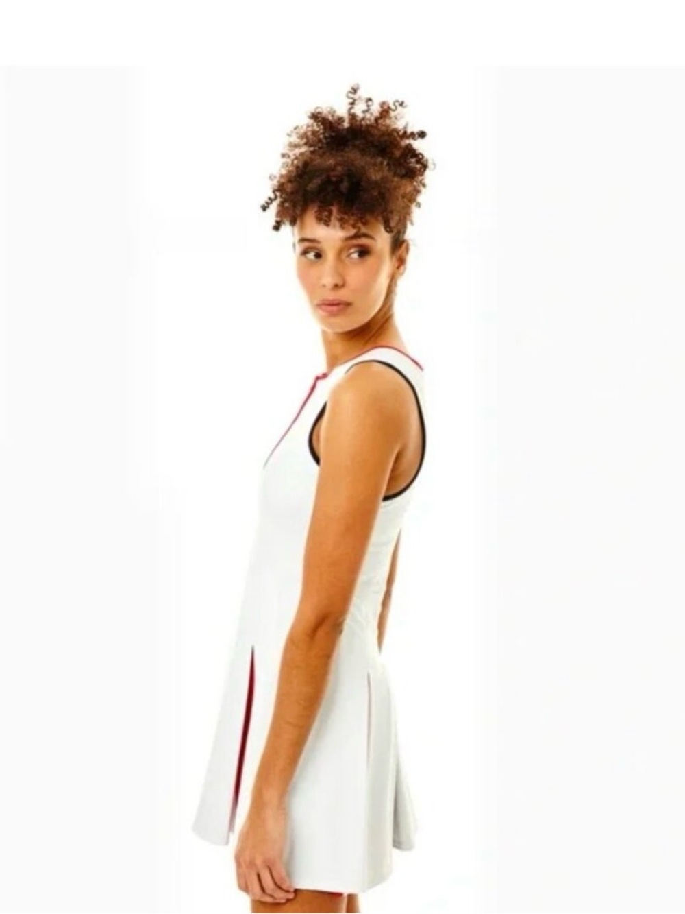 Addison Bay White Sleeveless Tennis Dress with Red Accents size L - Picture 4 of 8